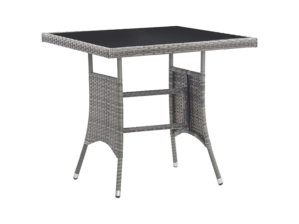 Gartentisch Grau 80x80x74 cm Poly Rattan