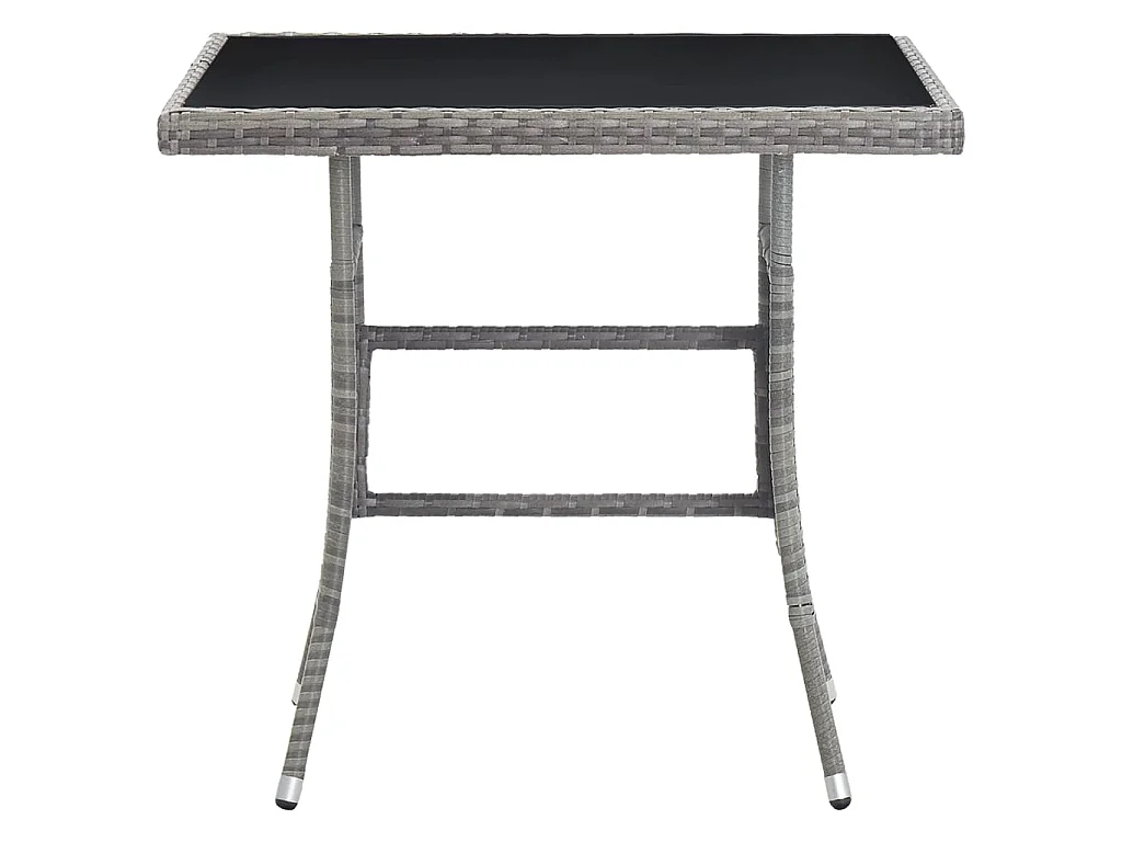 Gartentisch Grau 80x80x74 cm Poly Rattan