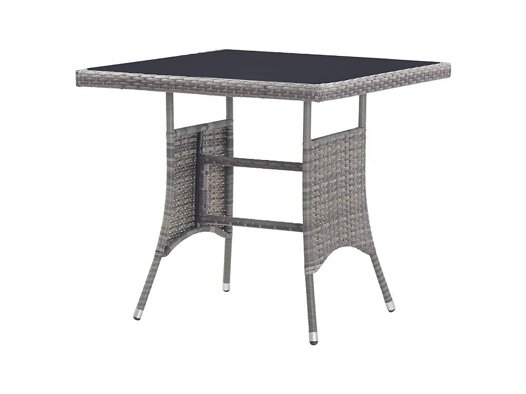 Gartentisch Grau 80x80x74 cm Poly Rattan