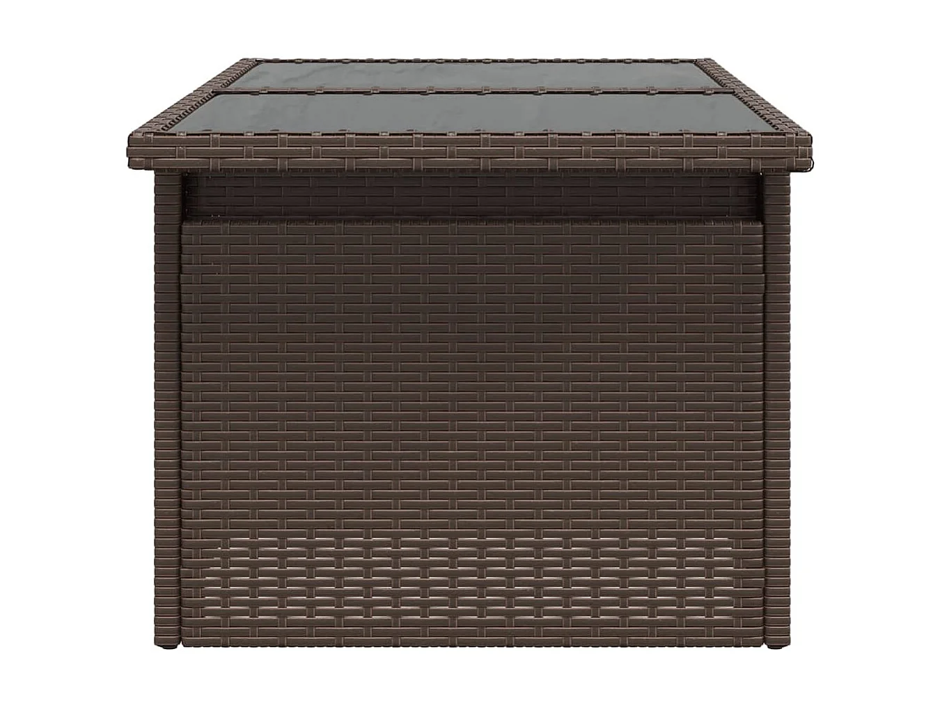 Tavolo da Giardino Piano Vetro Marrone 100x55x73 cm Polyrattan