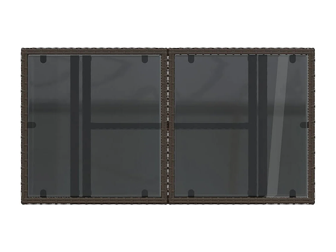 Tavolo da Giardino Piano Vetro Marrone 100x55x73 cm Polyrattan
