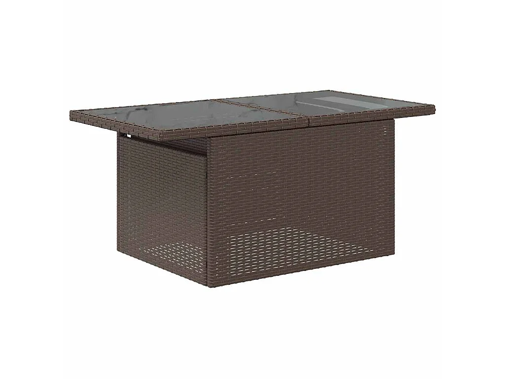 Tavolo da Giardino Piano Vetro Marrone 100x55x73 cm Polyrattan