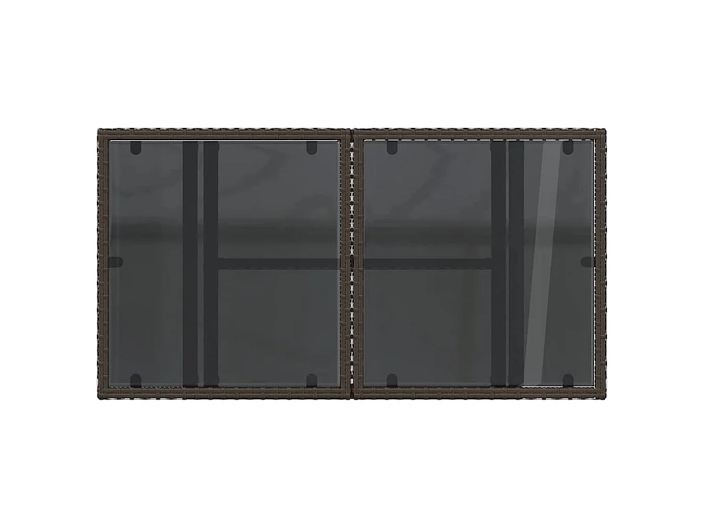 Tavolo da Giardino Piano Vetro Marrone 100x55x73 cm Polyrattan