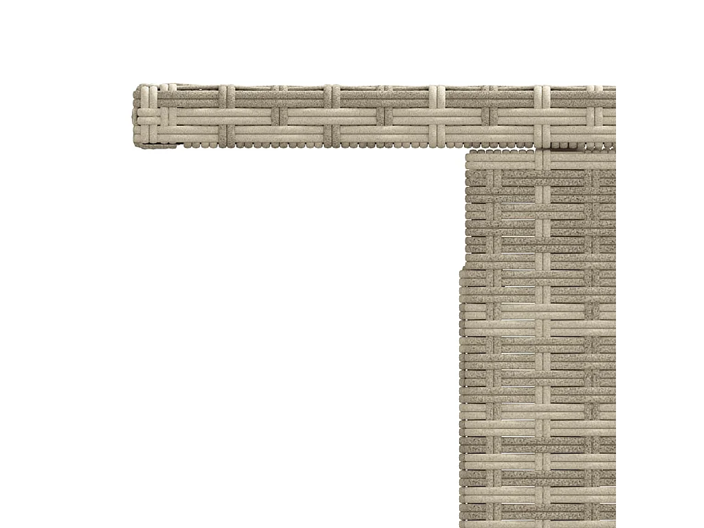 Gartentisch mit Glasplatte Hellgrau 100x55x73 cm Poly Rattan