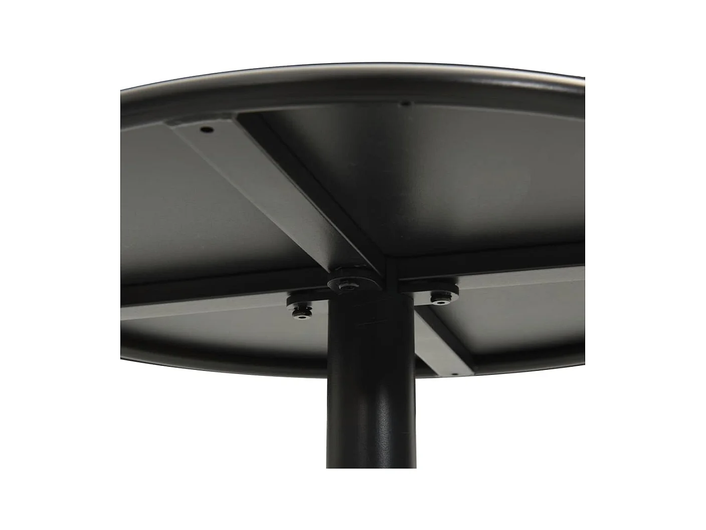 Table de jardin ronde noir Ø60x105 cm acier