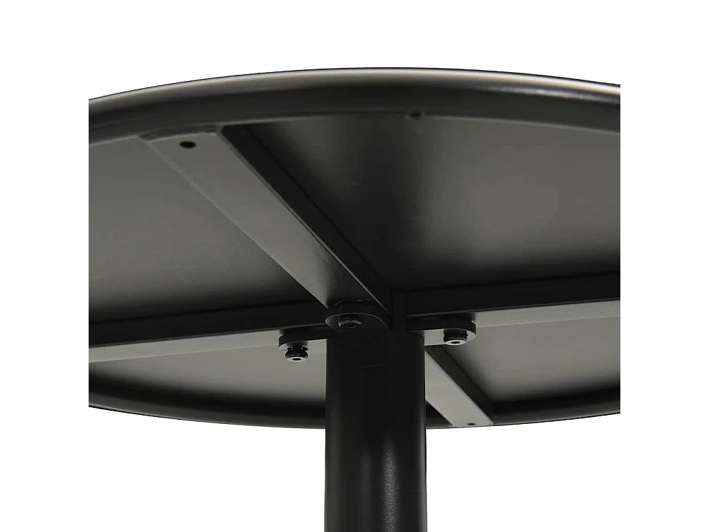 Mesa de jardim redonda Ø60x105 cm aço preto