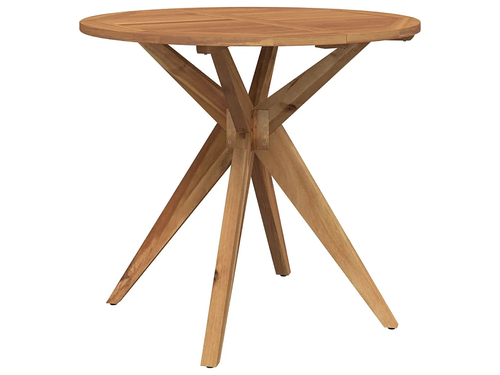 Table de jardin ronde Ø85x75 cm bois d'acacia solide