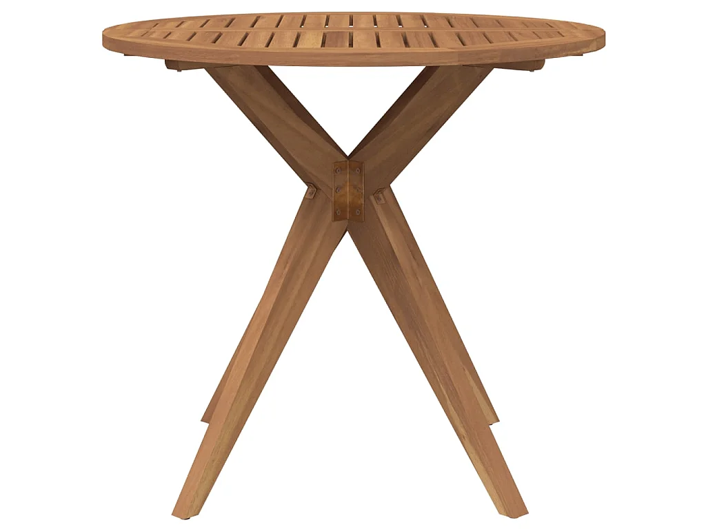 Table de jardin ronde Ø85x75 cm bois d'acacia solide