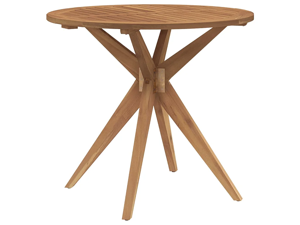 Table de jardin ronde Ø85x75 cm bois d'acacia solide