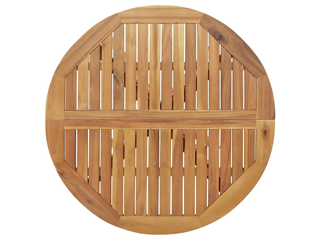 Table de jardin ronde Ø85x75 cm bois d'acacia solide