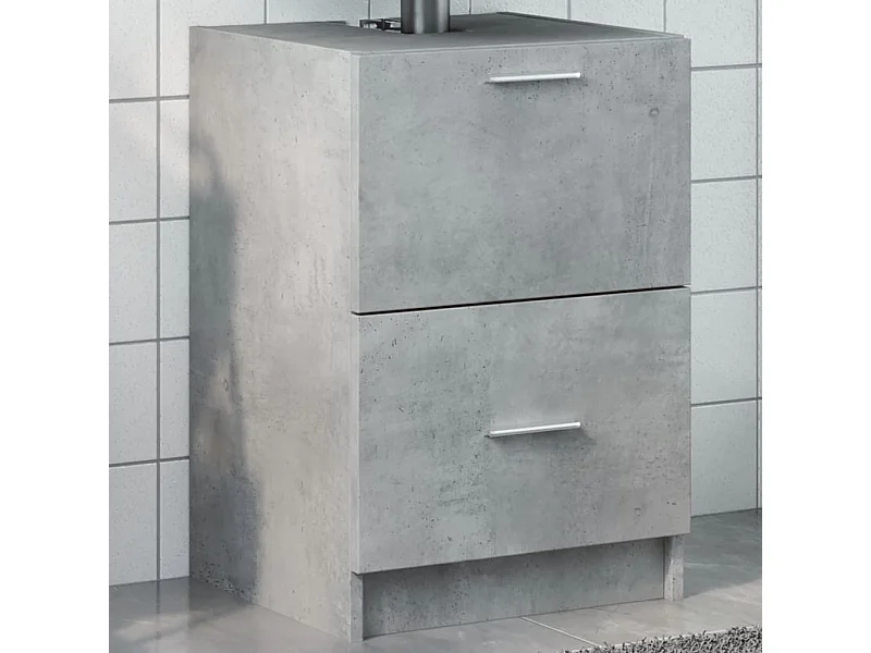 Armario de lavabo madera ingeniería gris hormigón 40x37x59 cm
