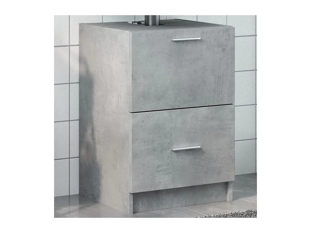 Armoire d'évier gris béton 40x37x59 cm bois d'ingénierie