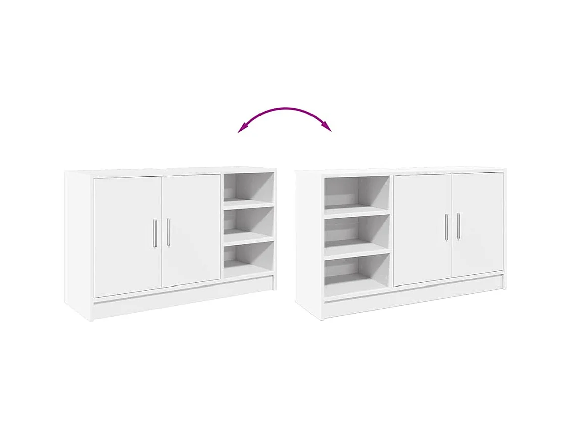 Wastafelkast 90x29x55 cm bewerkt hout wit