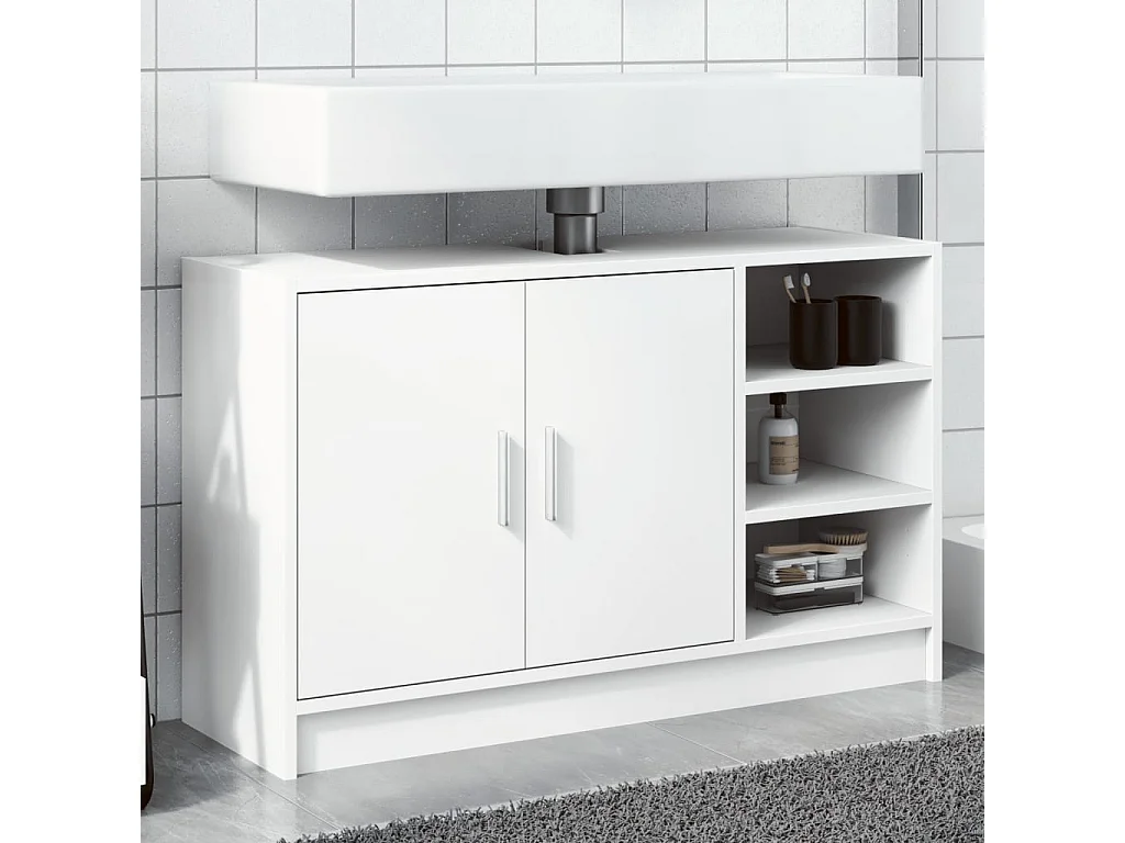 Armoire d'évier blanc 90x29x55 cm bois d'ingénierie