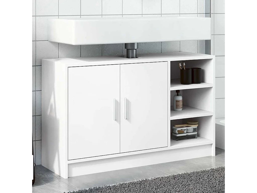 Waschbeckenunterschrank Weiß 90x29x55 cm Holzwerkstoff