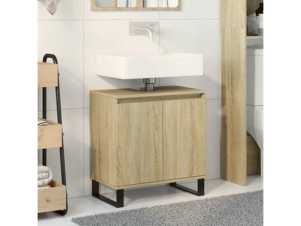 Armoire de bain chêne sonoma 58x33x60 cm bois d'ingénierie