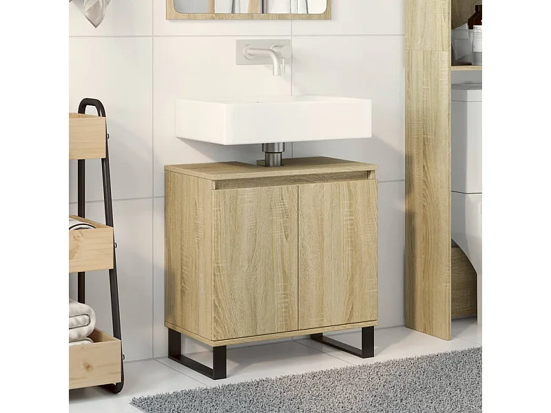 Armoire de bain chêne sonoma 58x33x60 cm bois d'ingénierie