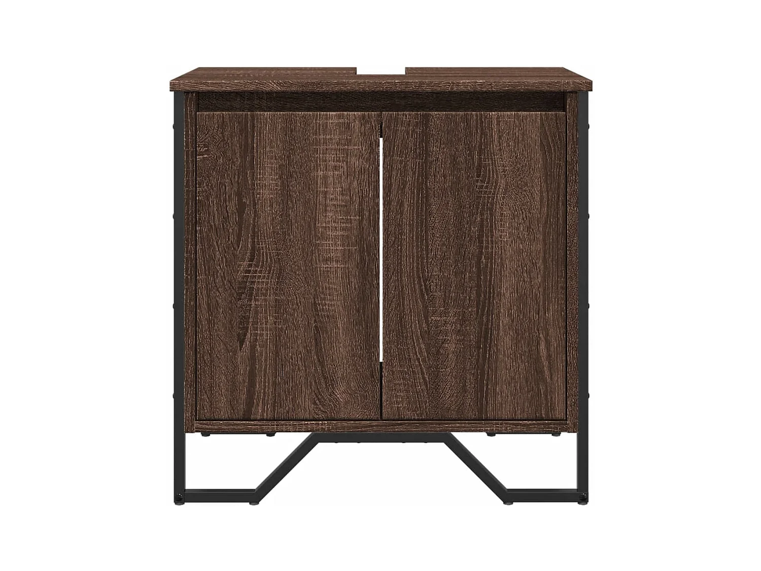 Armoire lavabo de salle de bain chêne marron 60x35x60 cm