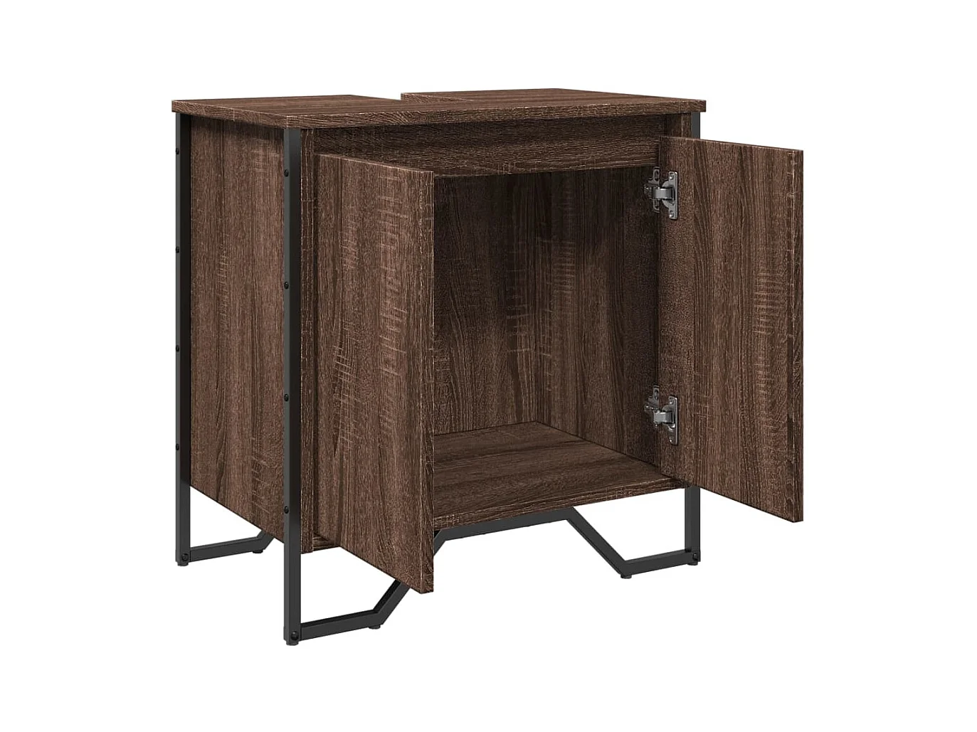 Armoire lavabo de salle de bain chêne marron 60x35x60 cm