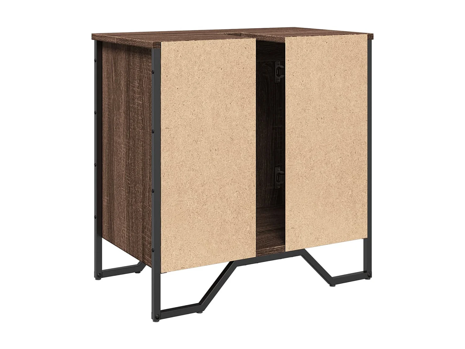 Armoire lavabo de salle de bain chêne marron 60x35x60 cm