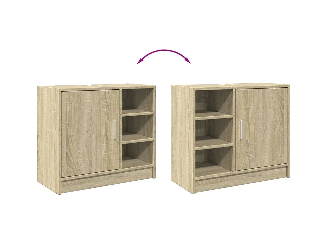 Armoire d'évier chêne sonoma 63x29x55 cm bois d'ingénierie