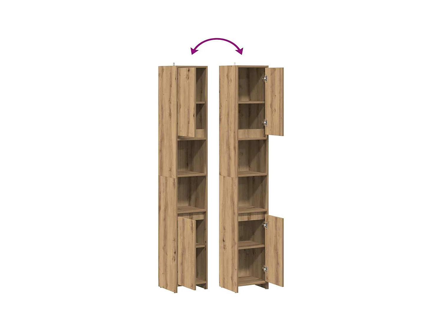 Armoire de salle de bain chêne artisanal 30x30x183,5 cm