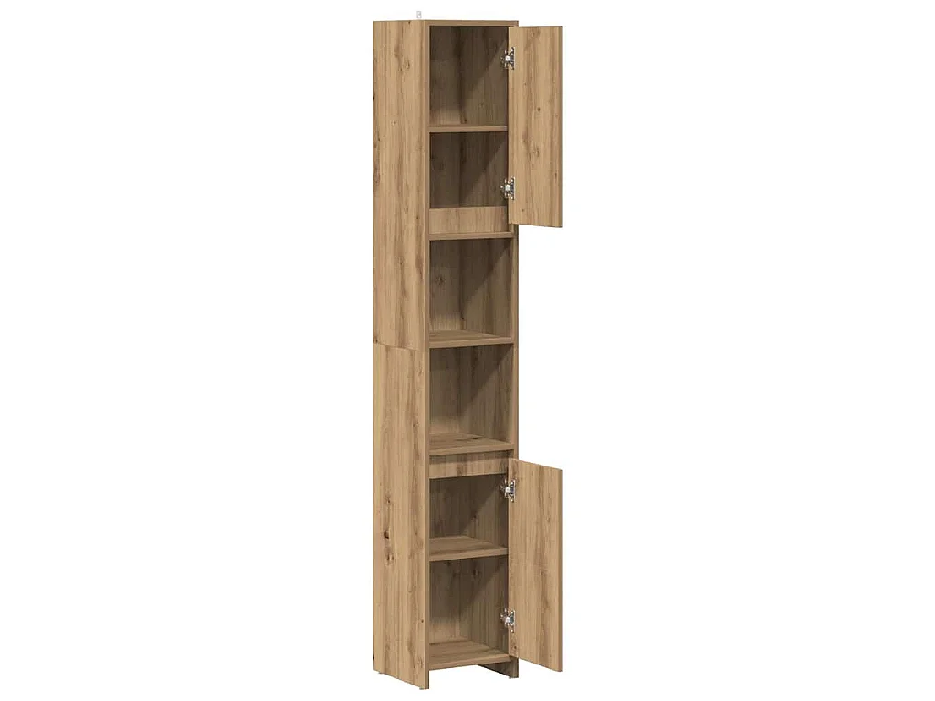 Armoire de salle de bain chêne artisanal 30x30x183,5 cm
