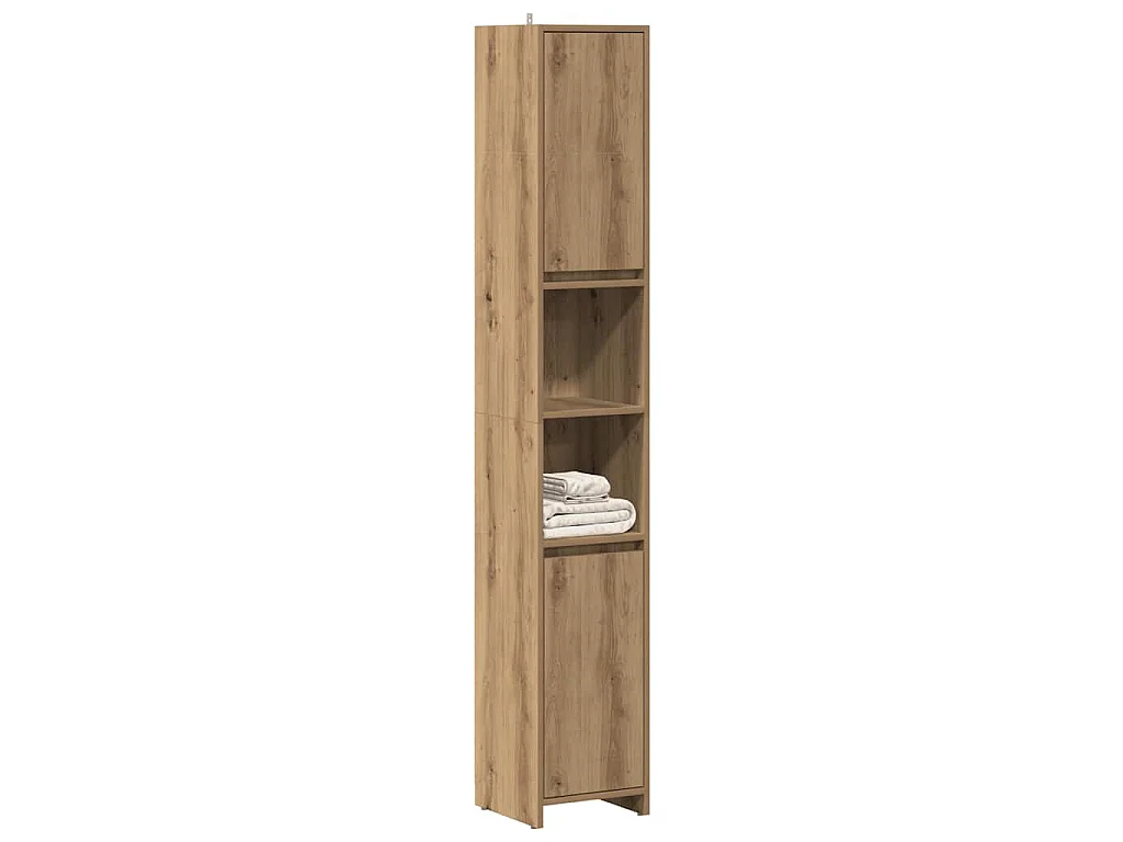Armoire de salle de bain chêne artisanal 30x30x183,5 cm