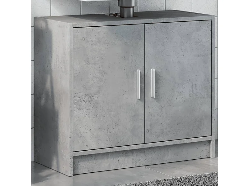 Armoire d'évier gris béton 63x29x55 cm bois d'ingénierie