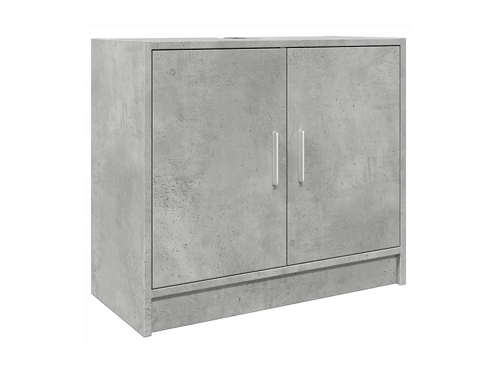 Armario de lavabo madera ingeniería gris hormigón 63x29x55 cm