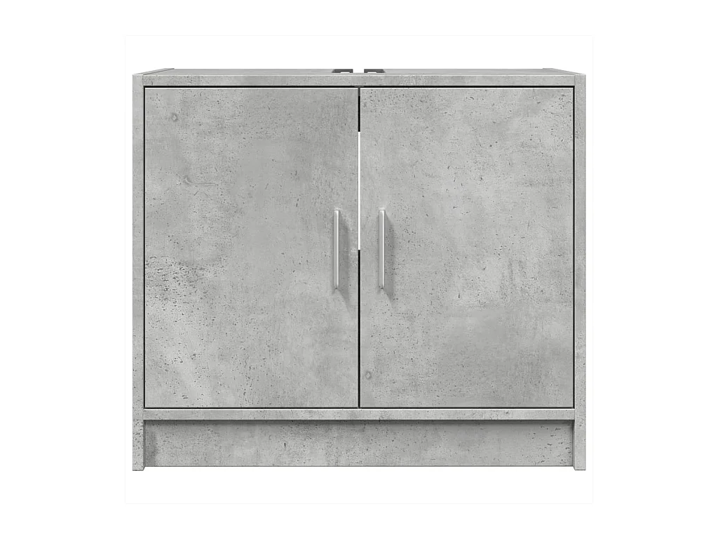 Armario de lavabo madera ingeniería gris hormigón 63x29x55 cm