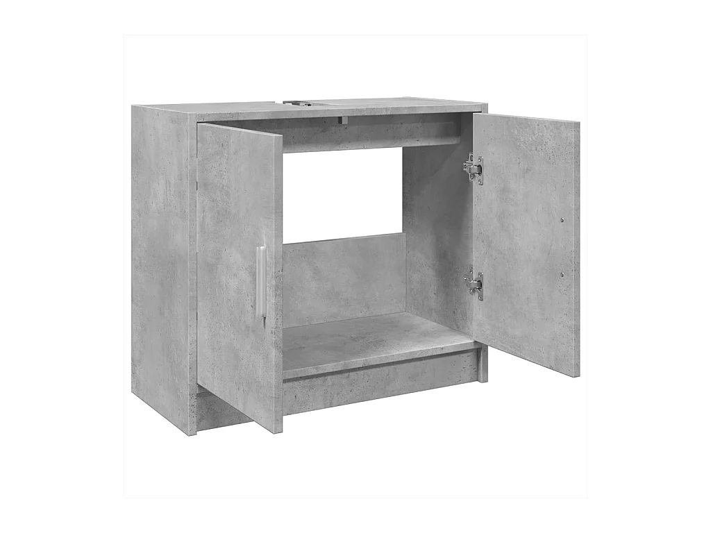 Armario de lavabo madera ingeniería gris hormigón 63x29x55 cm