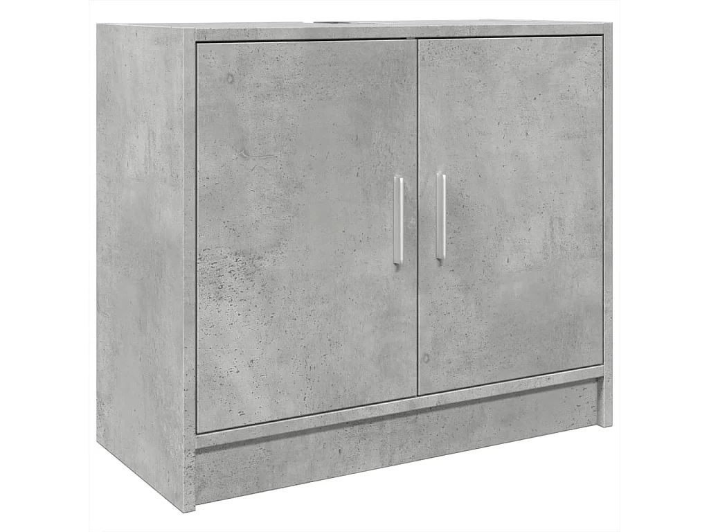 Armario de lavabo madera ingeniería gris hormigón 63x29x55 cm