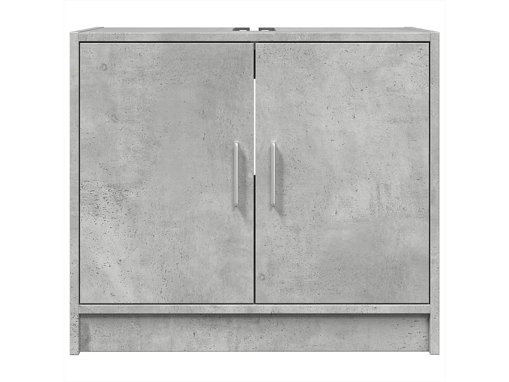 Armario de lavabo madera ingeniería gris hormigón 63x29x55 cm