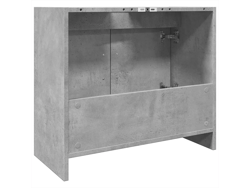 Armario de lavabo madera ingeniería gris hormigón 63x29x55 cm