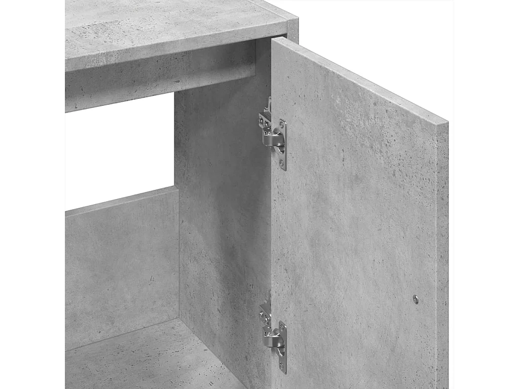 Armario de lavabo madera ingeniería gris hormigón 63x29x55 cm