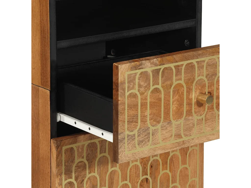 Armoire de salle de bain 38x33x160 cm bois massif de manguier