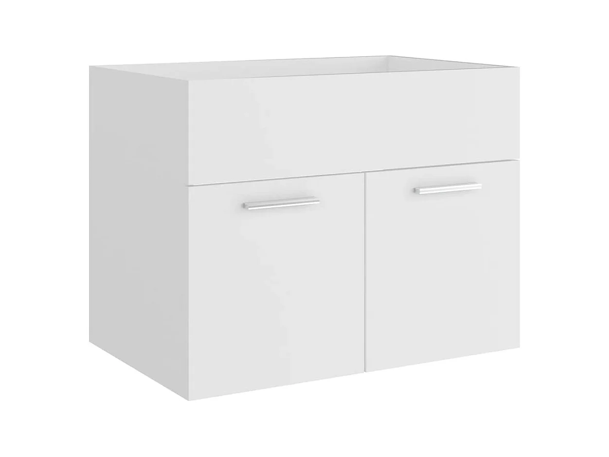 Armoire d'évier avec lavabo intégré Blanc Aggloméré