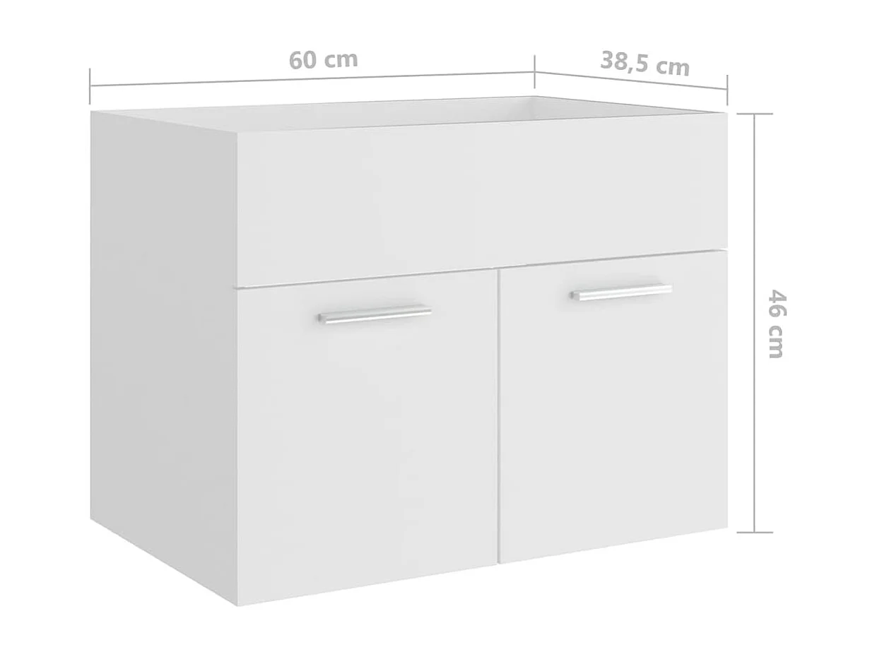 Wastafelkast met ingebouwde wastafel spaanplaat wit