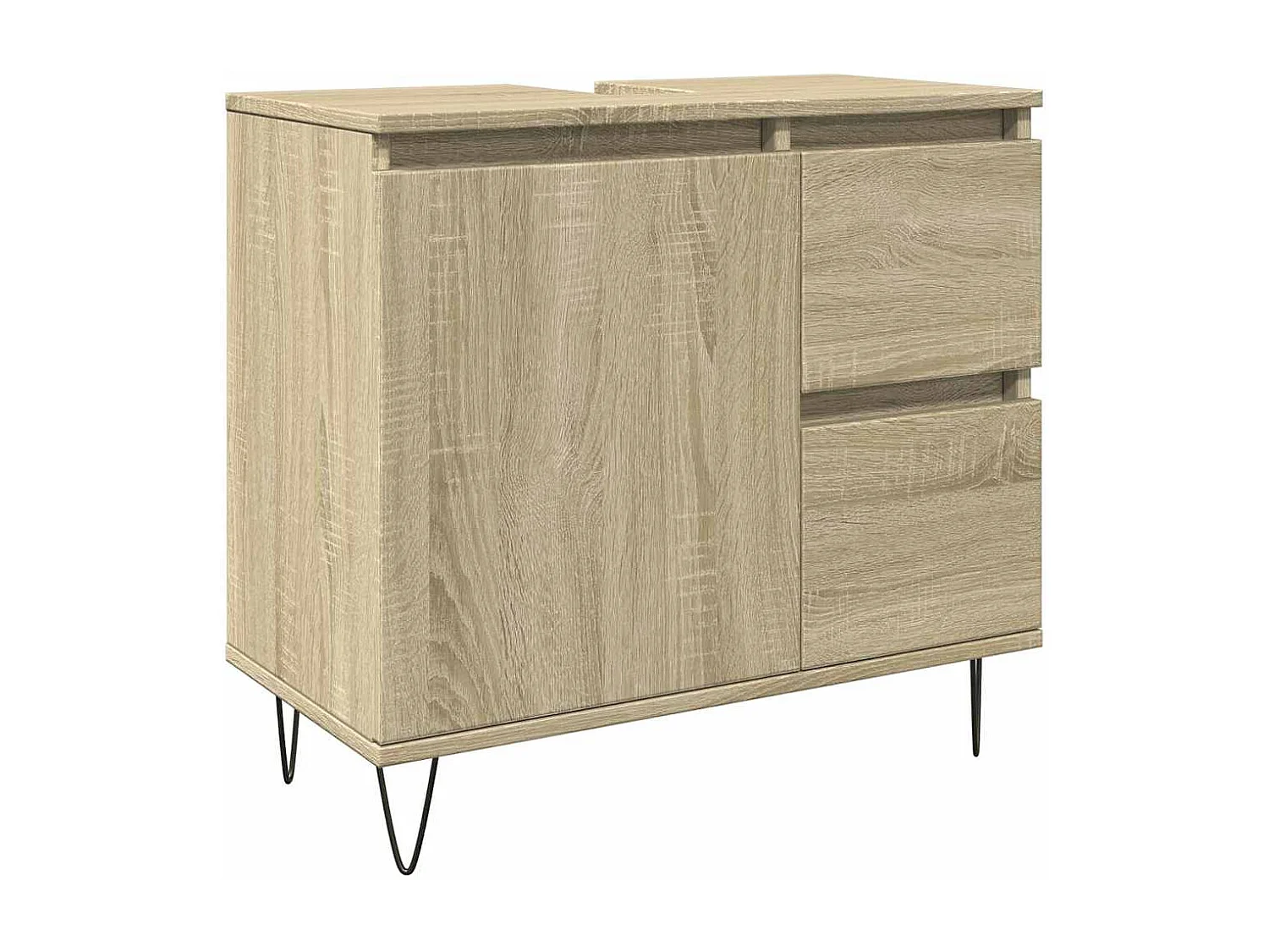 Armario de baño madera contrachapada roble Sonoma 65x33x60 cm