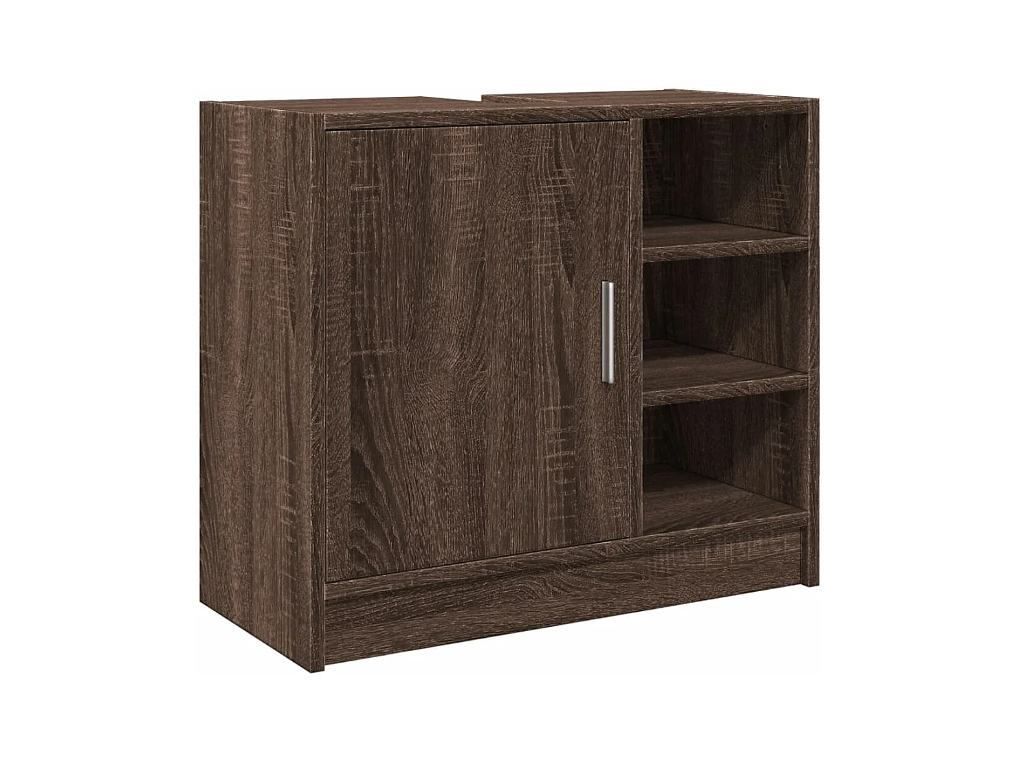 Wastafelkast 63x29x55 cm bewerkt hout bruin eikenkleurigig
