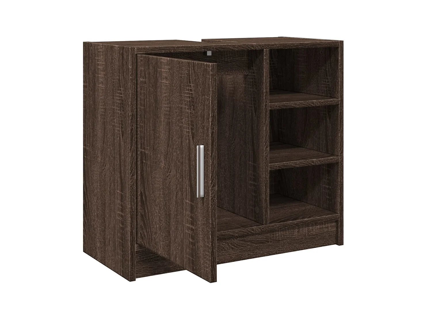 Wastafelkast 63x29x55 cm bewerkt hout bruin eikenkleurigig