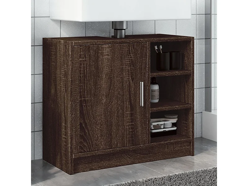 Armoire d'évier chêne marron 63x29x55 cm bois d'ingénierie