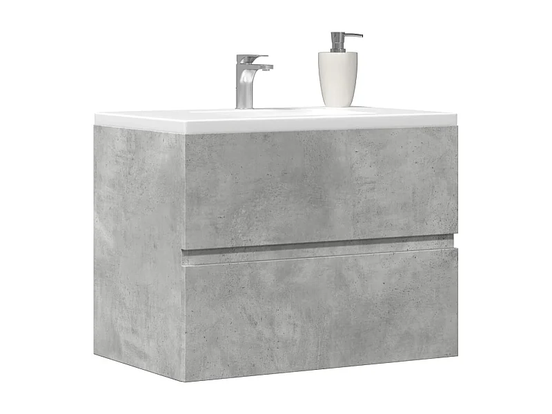 Badkamerkast 60x38,5x45 cm bewerkt hout betongrijs