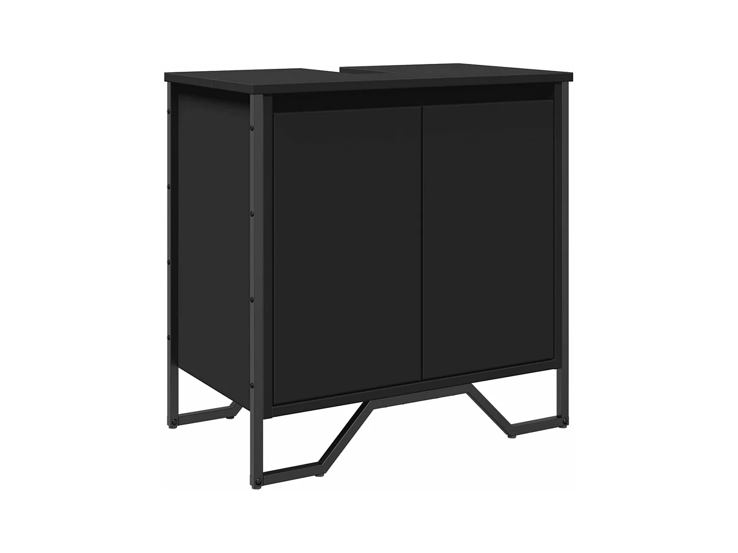 Armoire lavabo de salle de bain noir 60x35x60 cm
