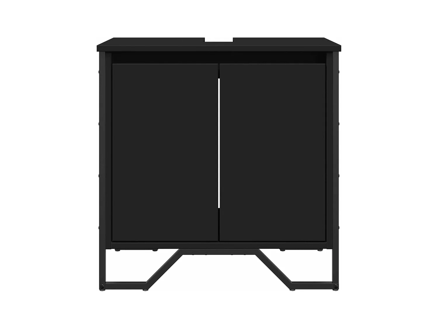 Armoire lavabo de salle de bain noir 60x35x60 cm