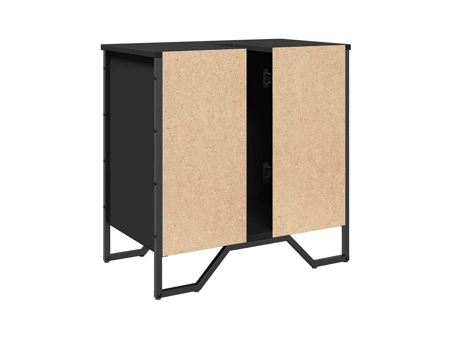 Armoire lavabo de salle de bain noir 60x35x60 cm
