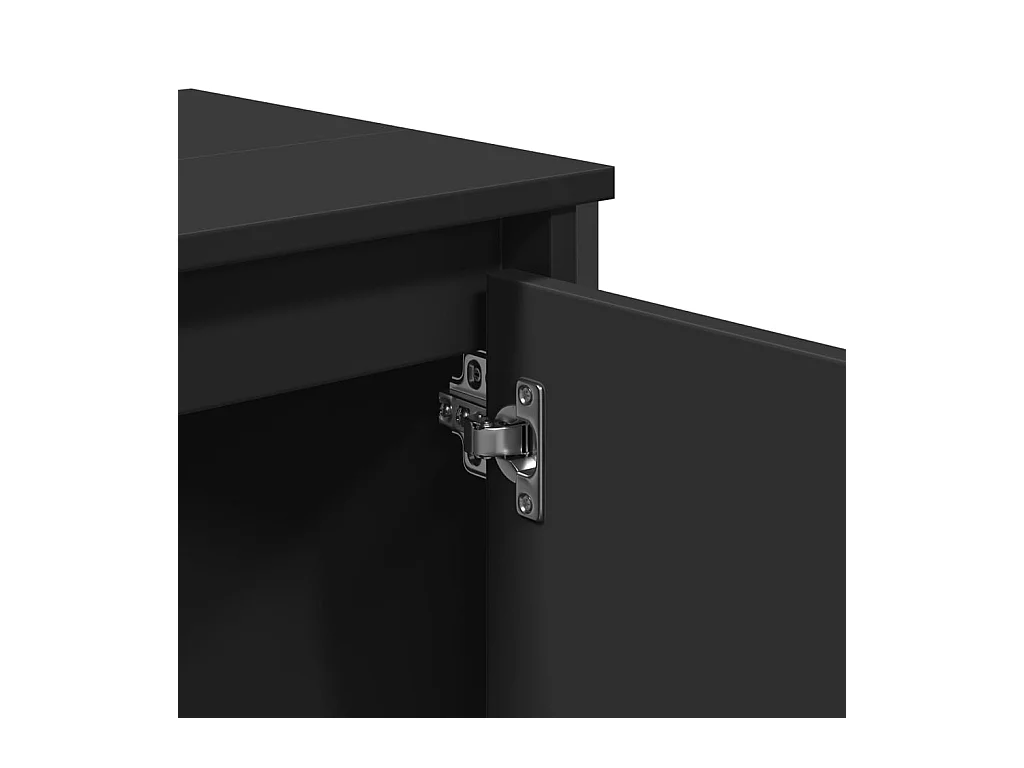 Armoire lavabo de salle de bain noir 60x35x60 cm