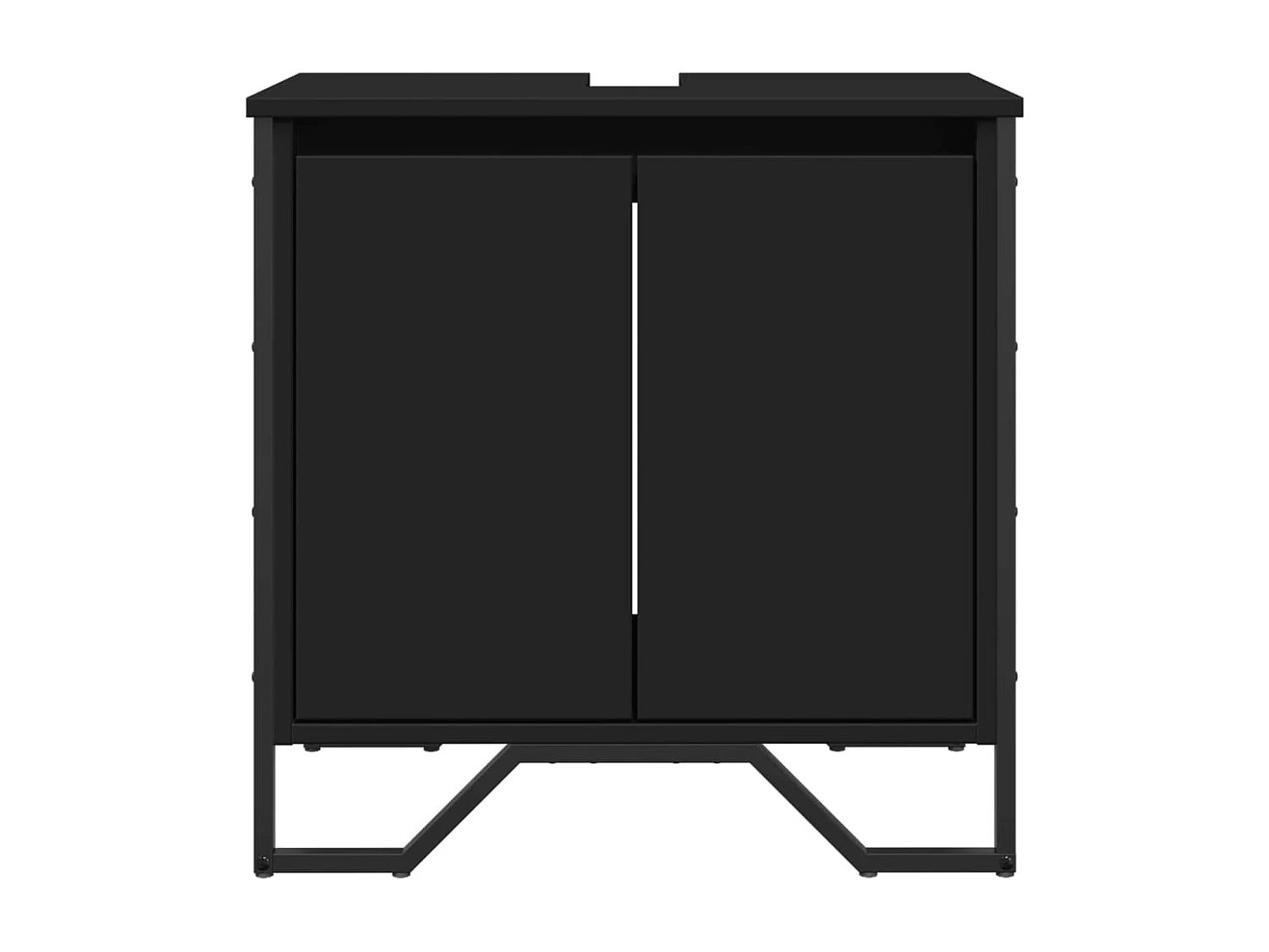 Armoire lavabo de salle de bain noir 60x35x60 cm