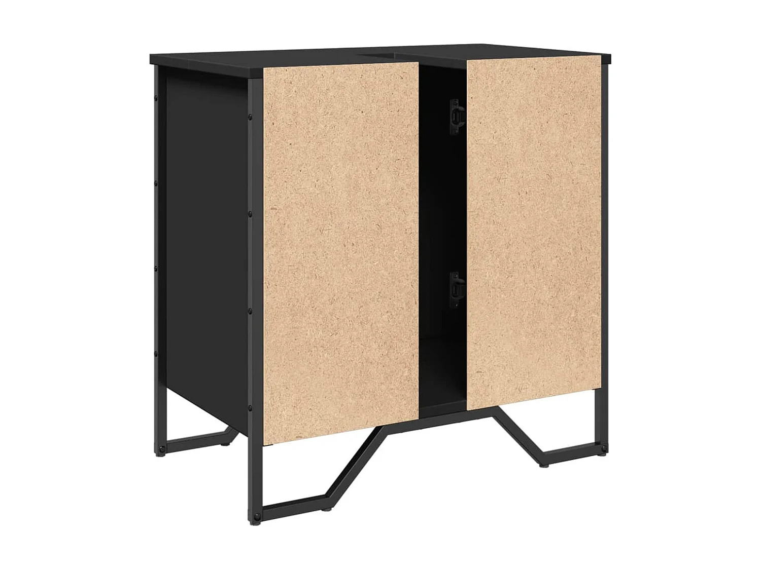 Armoire lavabo de salle de bain noir 60x35x60 cm